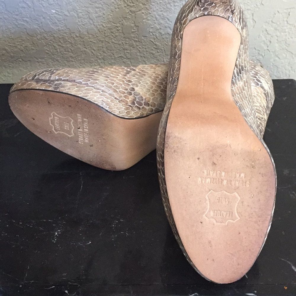 Stuart Weitzman Loopthru Pumps Sneak Leather 5 M - Picture 7 of 7